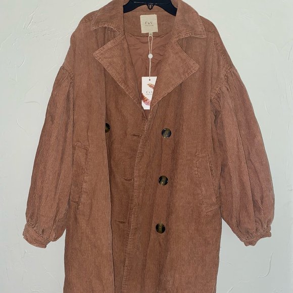 Caramel/pink stylish coat - Picture 1 of 4